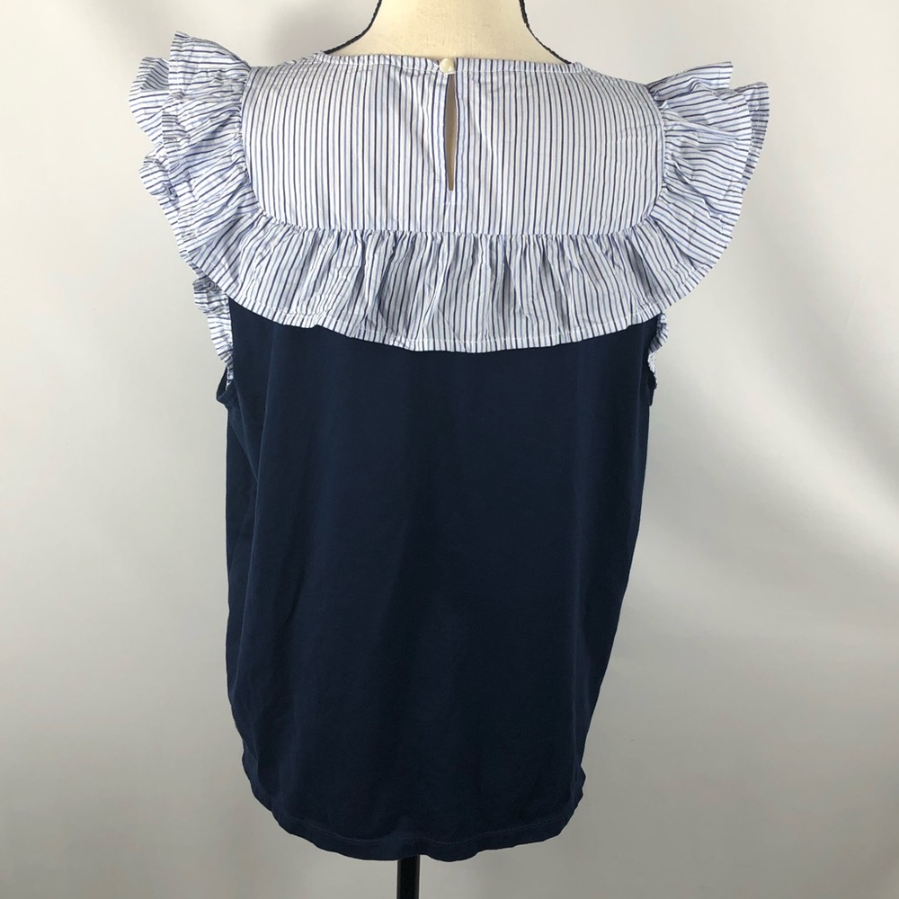 J. Crew Striped Ruffles Top - Picture 4 of 10